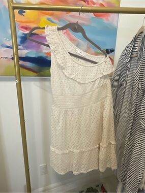 Mango Cream Lace Dress with Eyelet size 6 cottage ruffles date shower wedding